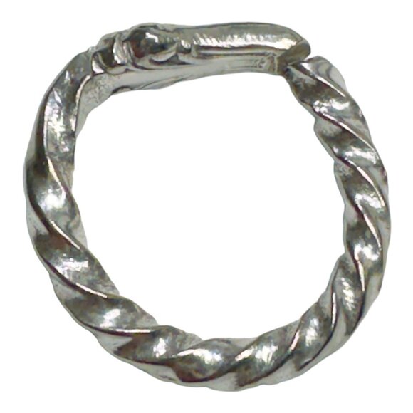 Antique British Silverware Ring Artisan Crafted from Silver Plated Bread Fork - Picture 6 of 14